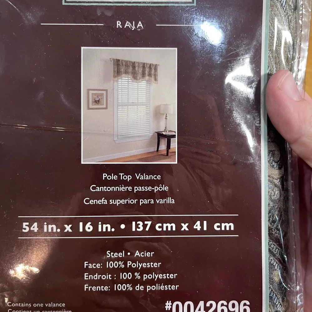 Allen + Roth Raja Steel Paisley Pole Top Valance 54x16 0042696 NEW